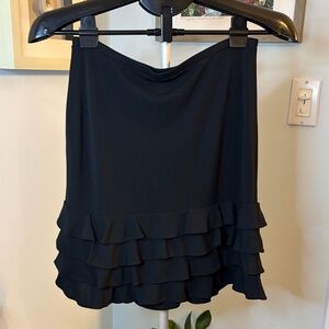 Loft Black Ruffle Mini Skirt Size SP